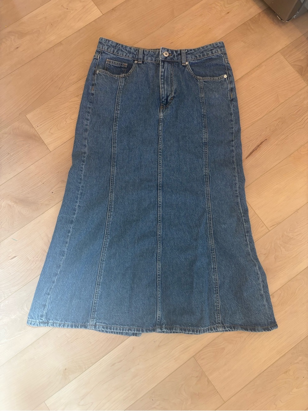 H&M Classic Blue Denim Maxi Skirt